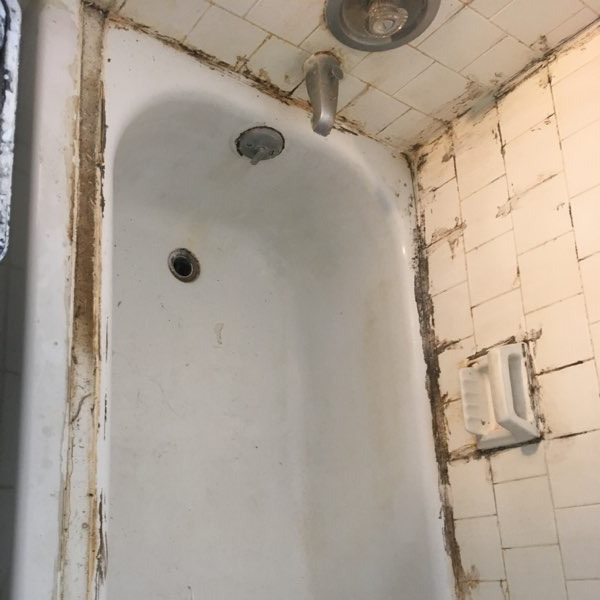 Before bathtub polishing