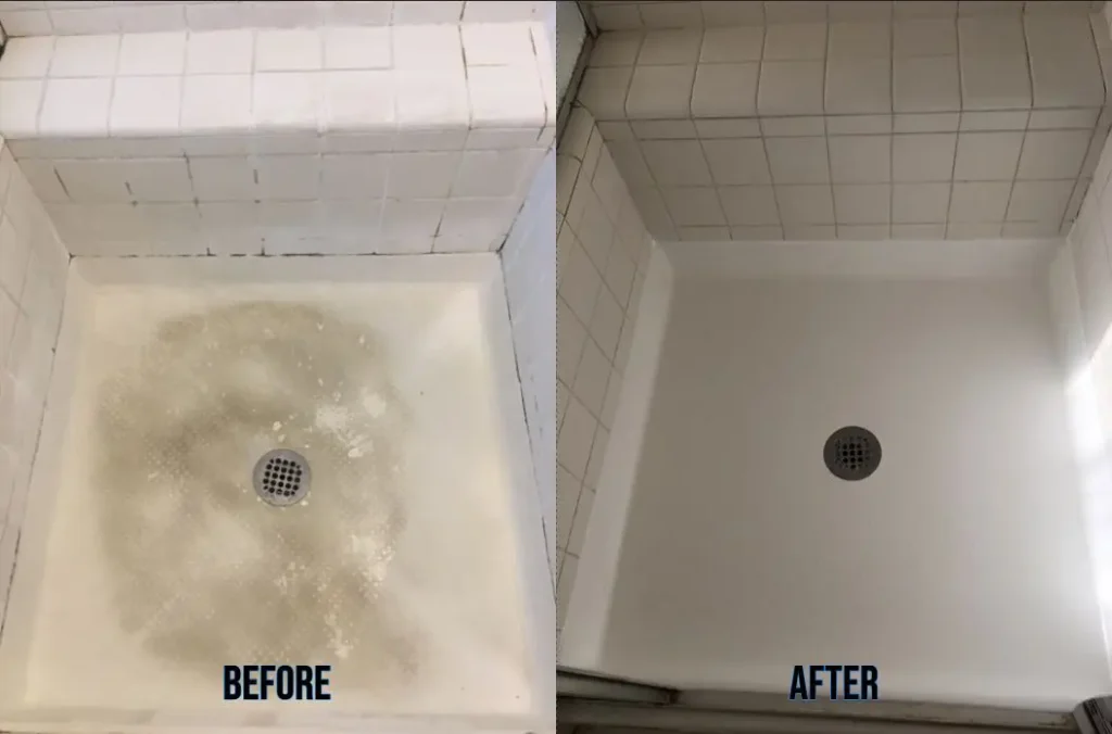 resurfaced shower pan 1